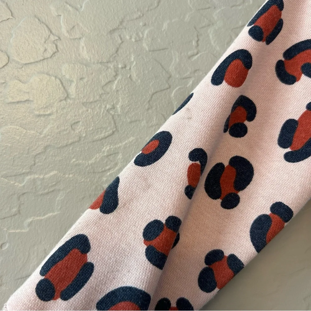 Cat & Jack denim and pink leopard print hooded jacket size 2T